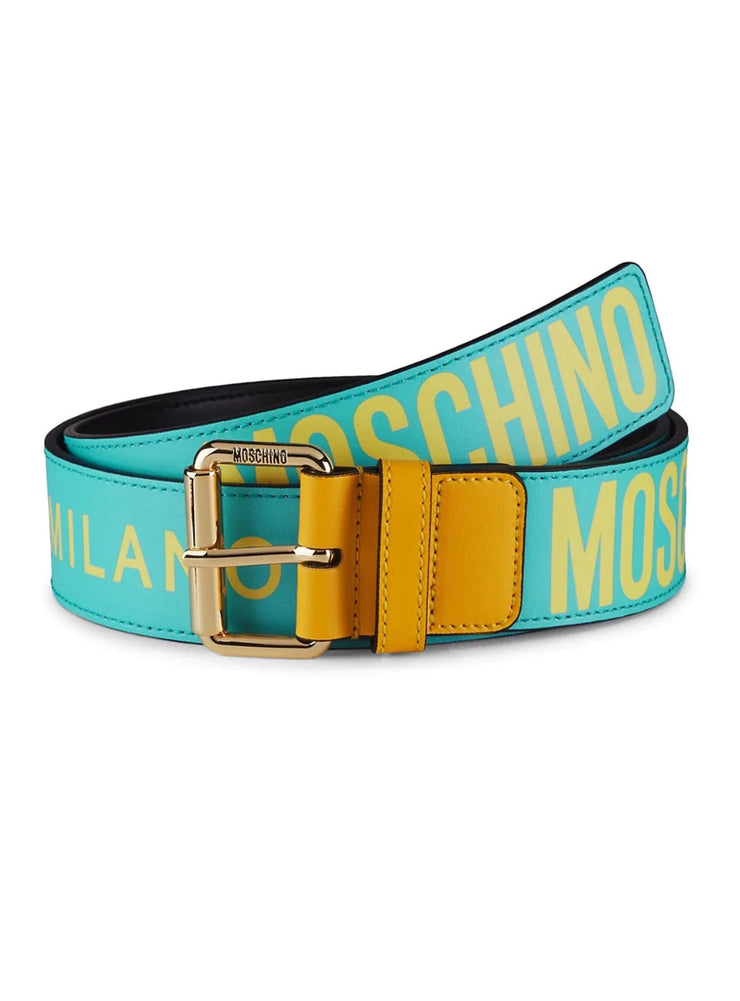 Moschino Belt - Logo Leather - Mint Yellow - Z2A8022