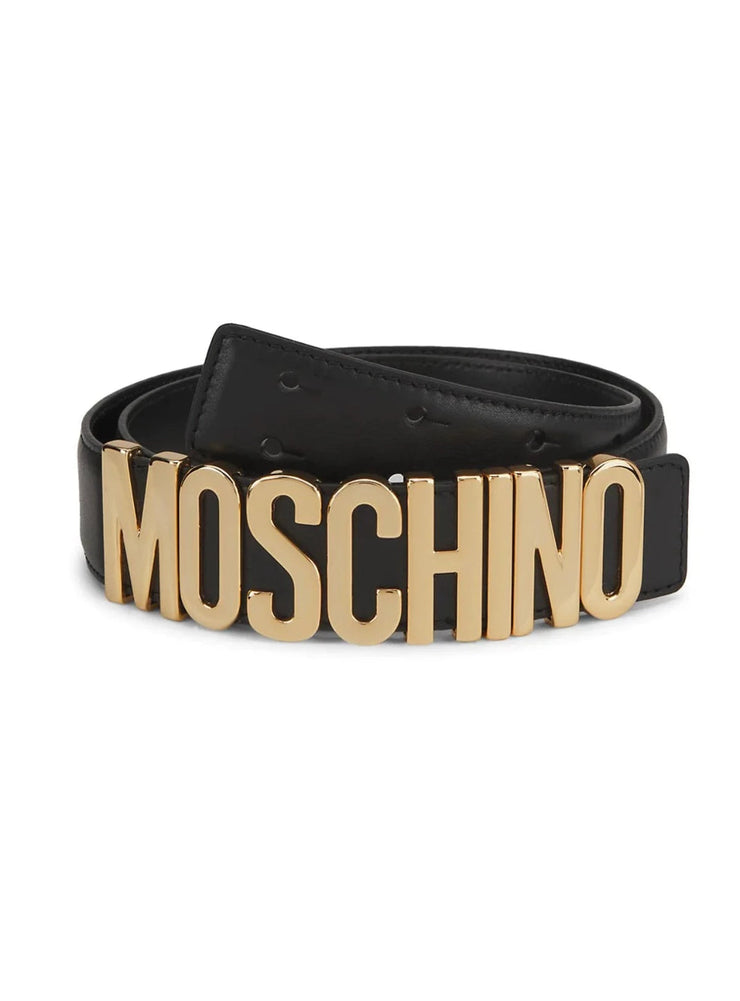 Moschino Belt - Logo Leather - Black Gold - A80128001355
