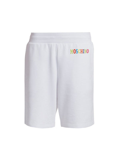 Moschino Shorts - Multi Color Logo - White - AF006222