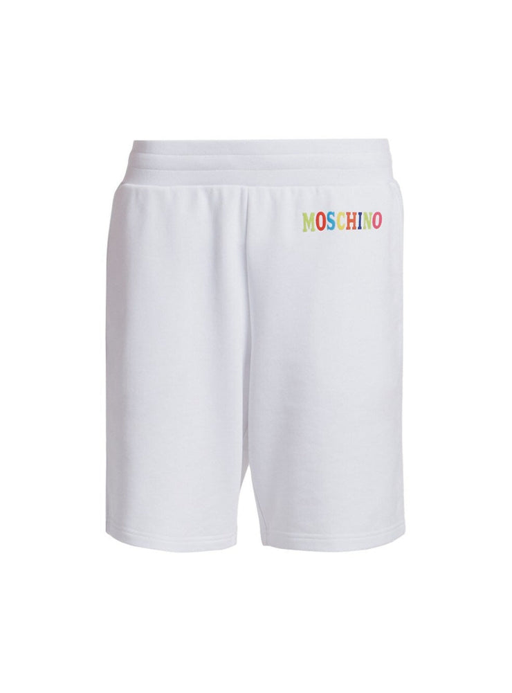 Moschino Shorts - Multi Color Logo - White - AF006222