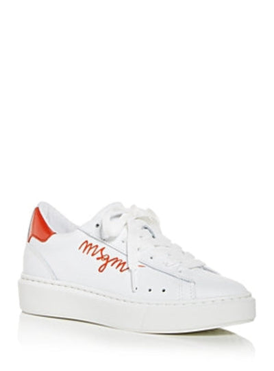 MSGM Shoes - Woman's Logo Low Top  - White - 3041MDS11