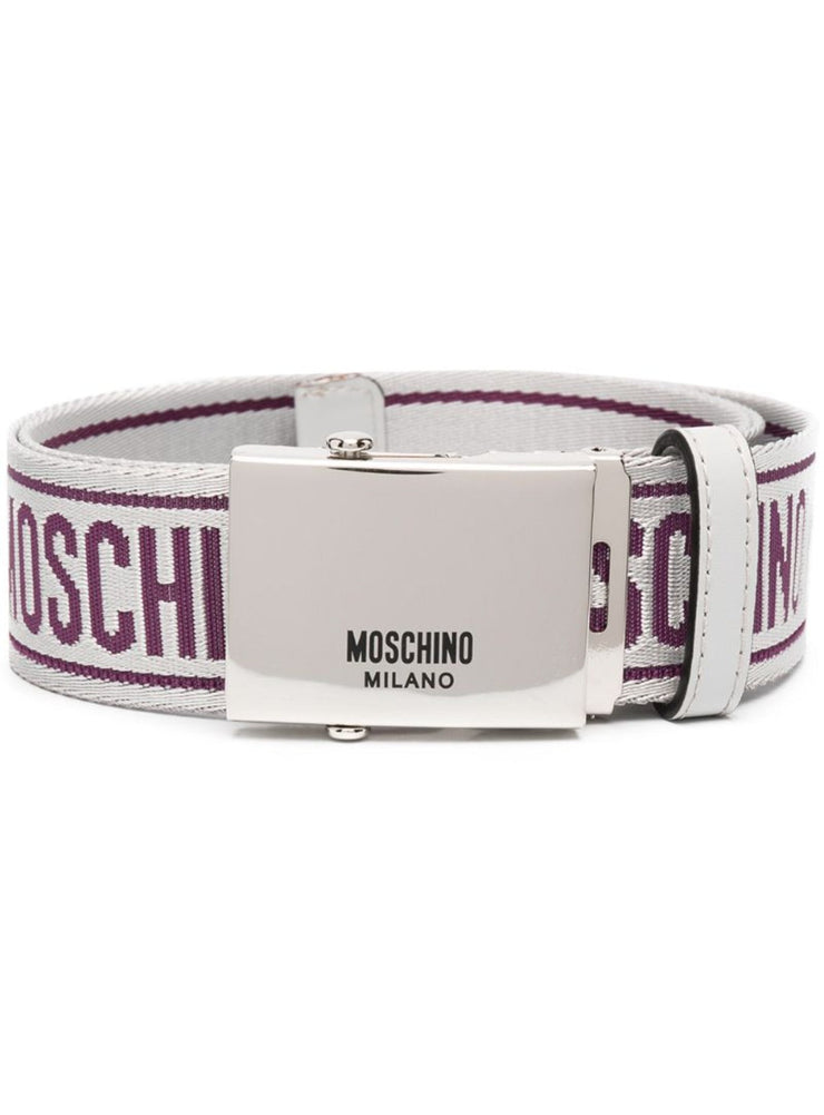 Moschino Belt - Grosgrain Logo - Grey Purple - A80078209 1486