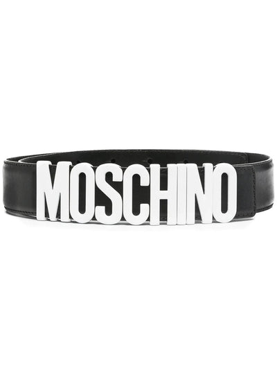 Moschino Belt - Logo Buckle - Black White  - A80148001555