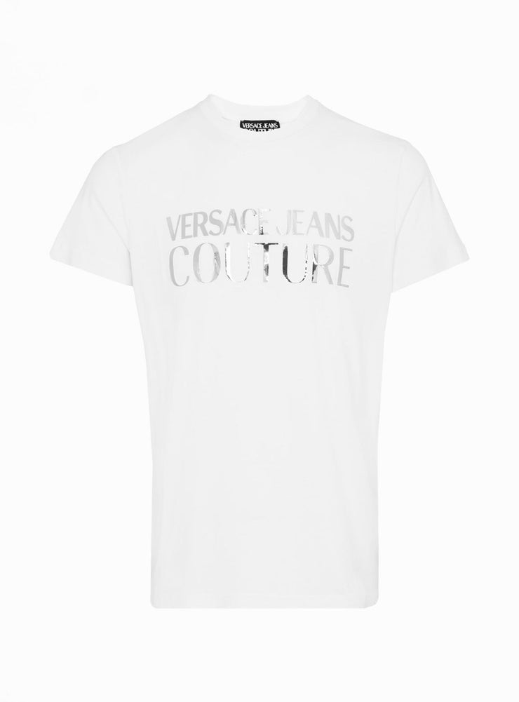 Versace T-Shirt - Metallic Silver  - White - 72GAHG01