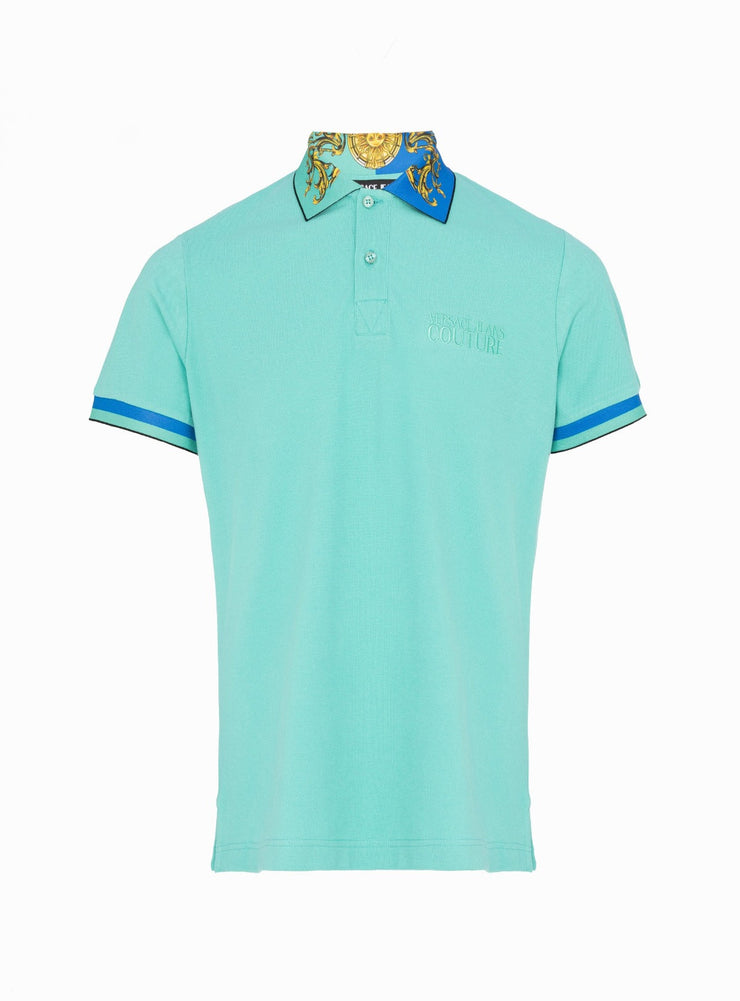 Versace Polo Shirt - Cotton Pique - Mint Green - 72GAGT07