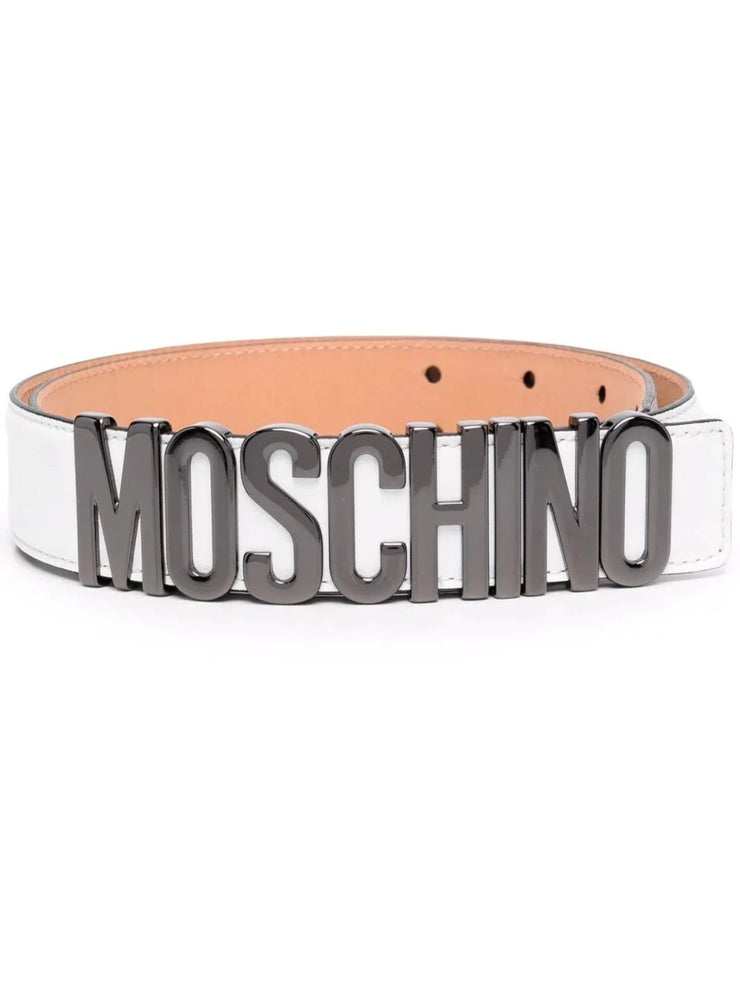 Moschino Belt - Logo Lettering - White Silver - A80128001