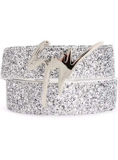 Giuseppe Zanotti Belt - Glitter Logo - Silver Silver - EAU2006001