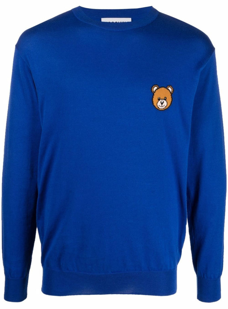 Moschino Sweater - Bear Logo - Blue - AF007970