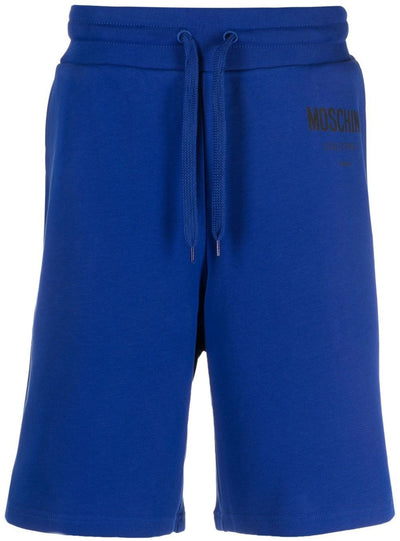 Moschino Shorts - Printed Logo - Blue - AF006218