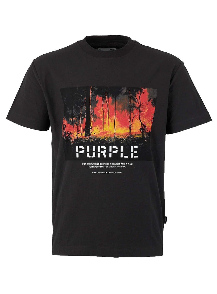 Purple Brand T-Shirt - Wild Fire Tee - Black - 800080