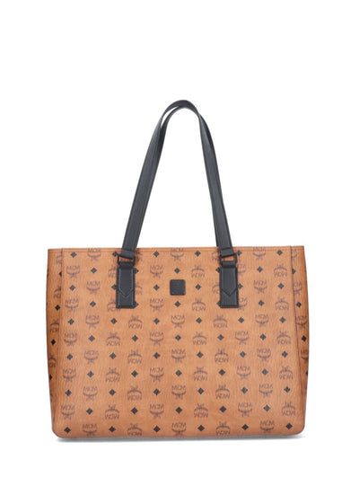 MCM Bag - Klassik Visetos Shopper - Cognac Black - MMPCSKC01CCO001