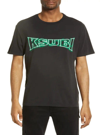 Ksubi T-Shirt - Neon Logo - Black - MPF22TE026