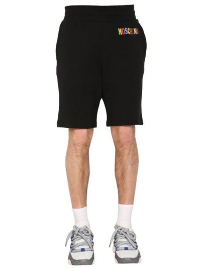 Moschino Shorts - Multi Color Logo - Black - AF006222