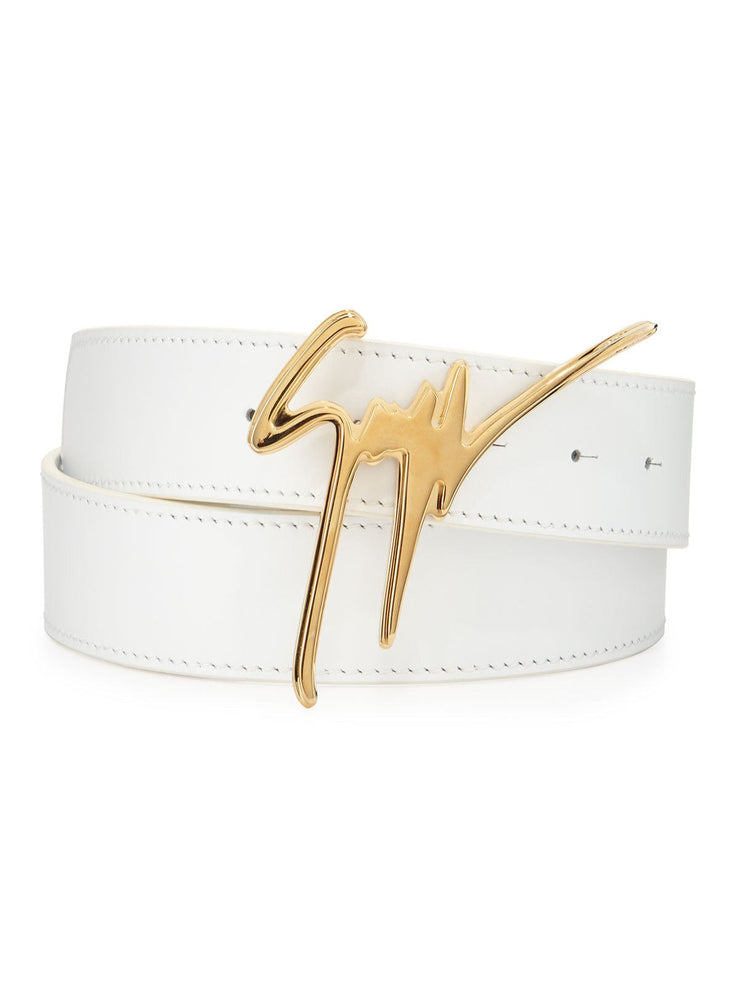 Giuseppe Zanotti Belt - Logo Leather - White Gold - EAU2000