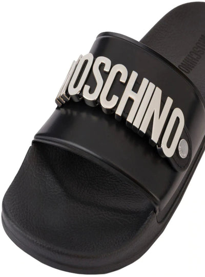 Moschino Slides - PVC Lettering Logo - Black - MB28032G1DG1100A