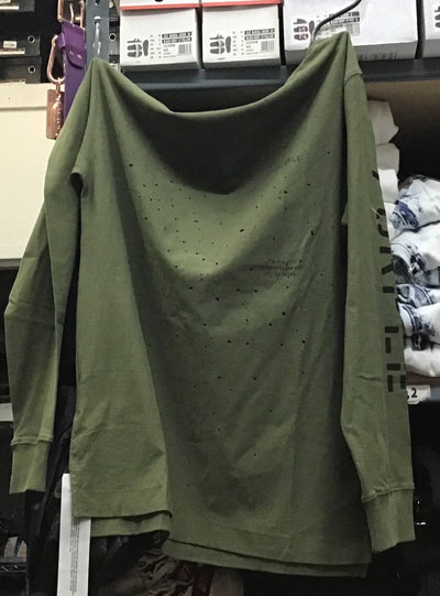 Purple Brand T-Shirt - Full Sleeve Holes - Navy Green - 800080