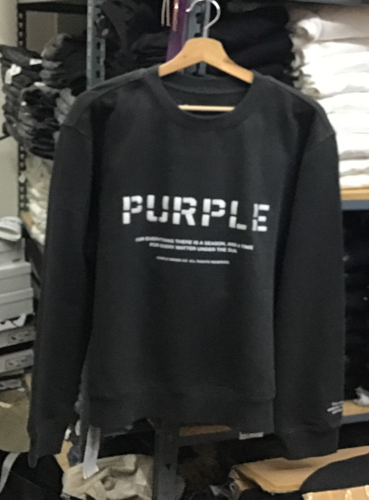 Purple Brand Sweater - Front Logo - Black - 800080