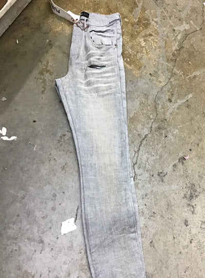 Purple-Brand Jeans - Faded Distressed and Ripped - Light Indigo - P002