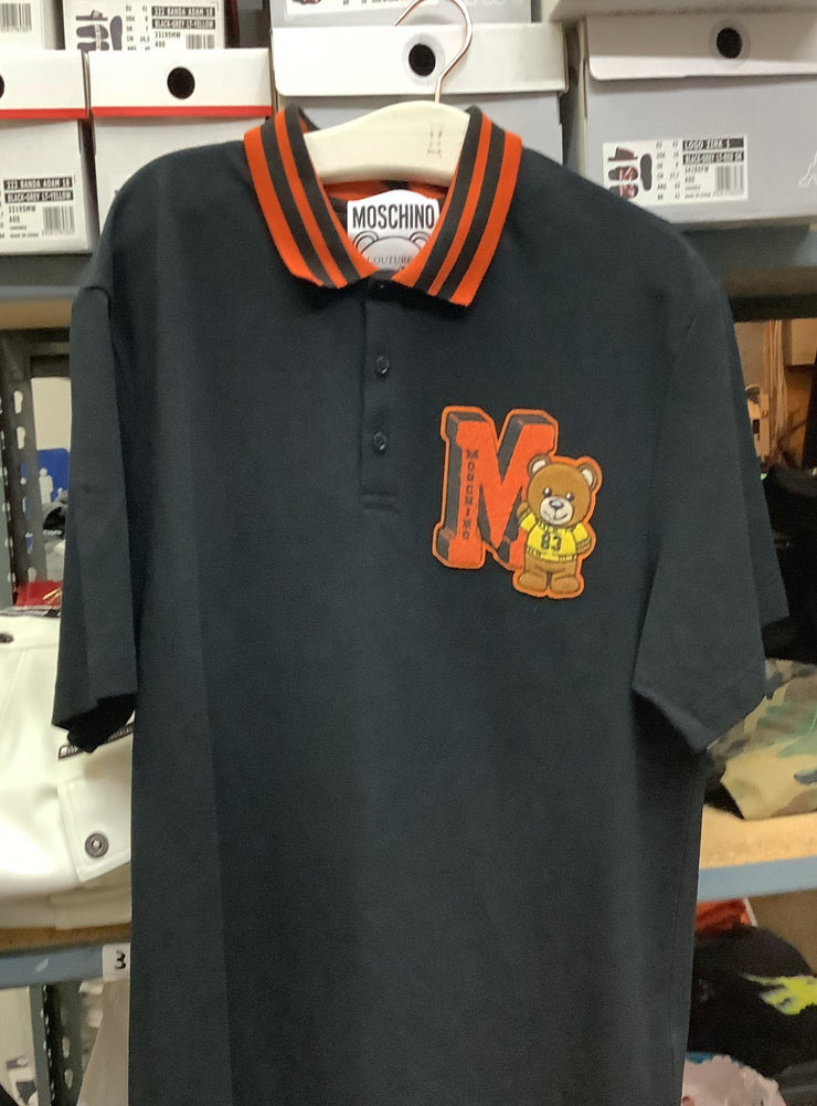 Moschino Polo T-Shirt - M - Teddy Bear -Black - AF006156