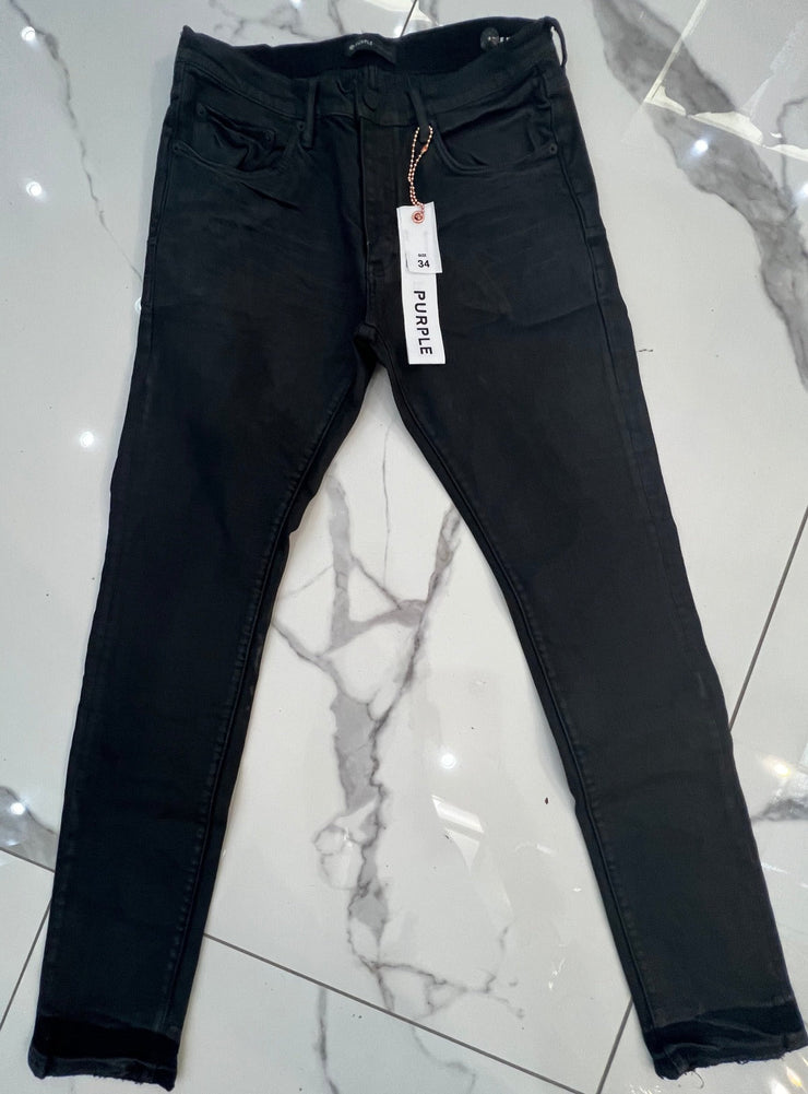 Purple Brand Jeans - Cow Leather Patch - Black - P001