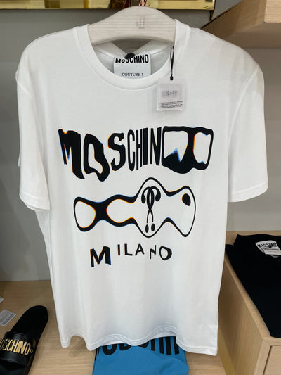 Moschino T-Shirt - Warped Text - White - AF004179