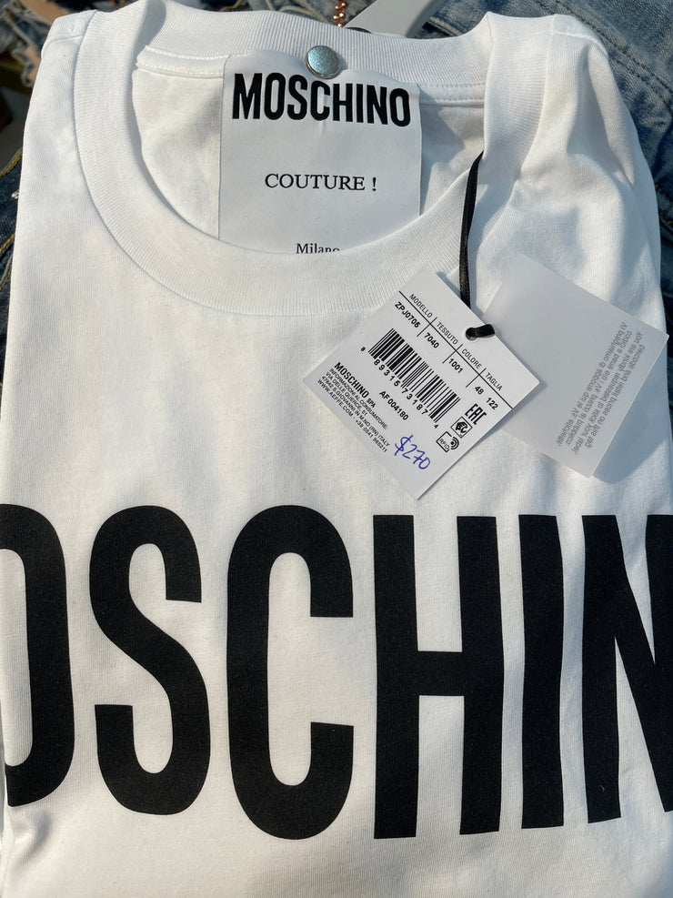 Moschino T-Shirt - Standard Logo - White - AF004180