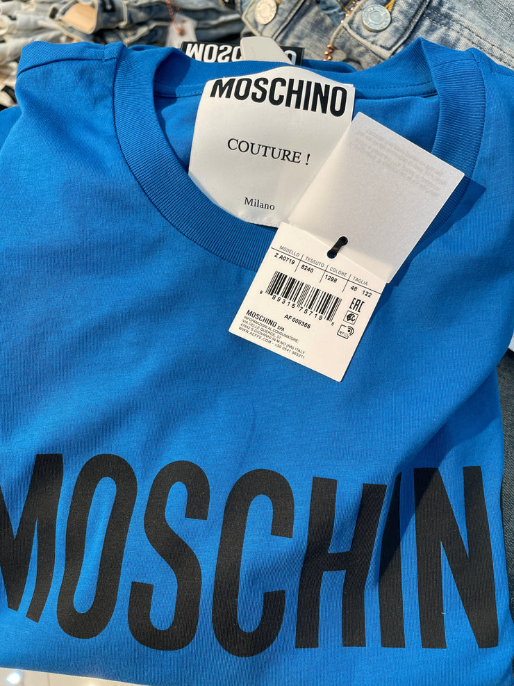 Moschino T-Shirt - Standard Logo - Blue - AF008365