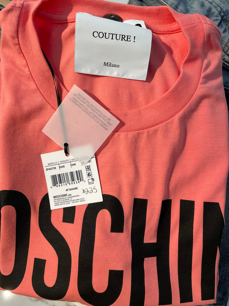 Moschino T-Shirt - Standard Logo - Salmon - AF004385