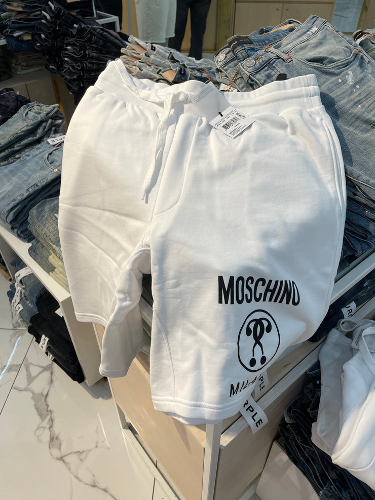 Moschino Shorts - Milano Logo - White - AF004149