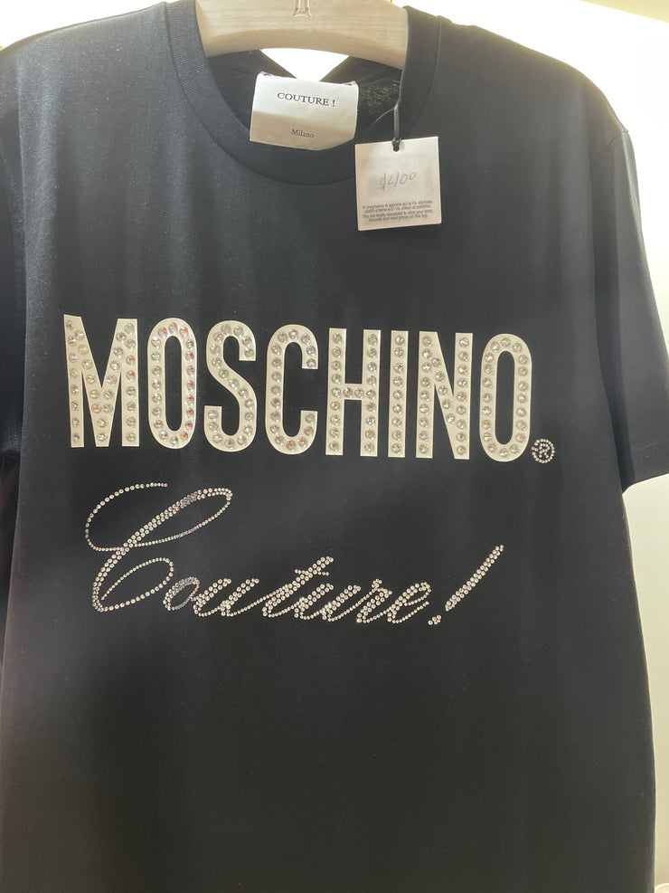 Moschino T-Shirt - Diamond Text - Black - AF004173