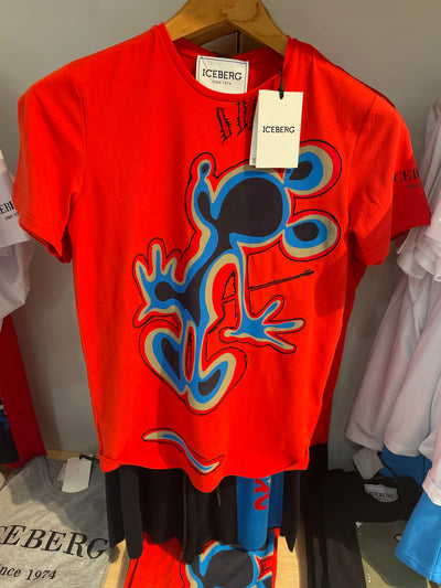 Iceberg T-Shirt - Mickey Silhouette - Red - F01G 6309 1101
