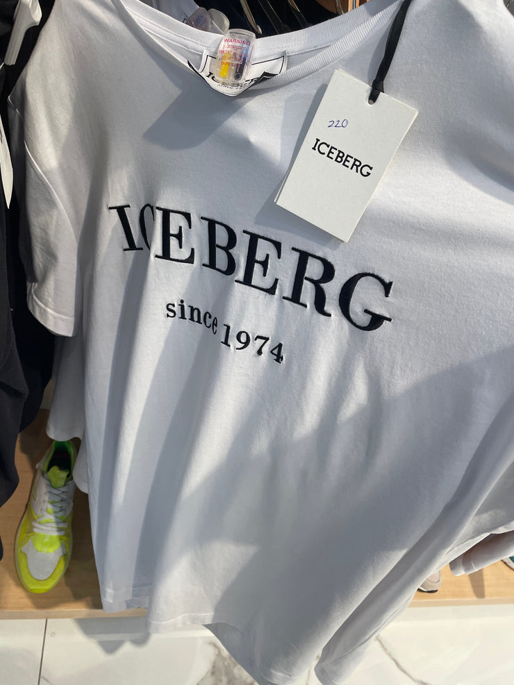 Iceberg T-Shirt - Embroidered Logo - White - F014 6301 1101