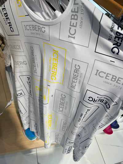 Iceberg T-Shirt - Collage Logo - White - F02D 6309 S1X1