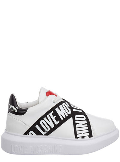 Love Moschino Women Shoes - Leather Trainers - White - JA15264G1EIA110A