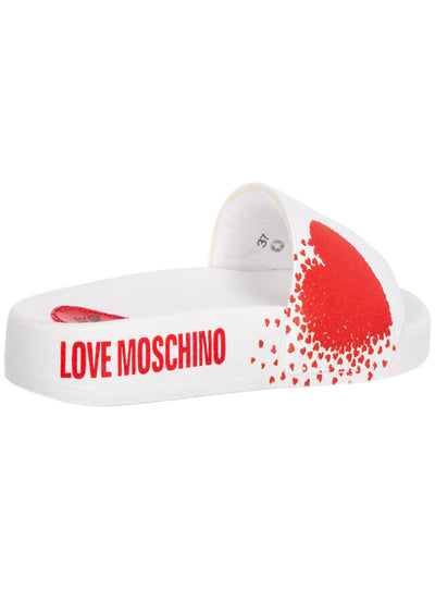 Love Moschino Slides - Heart Logo - White - JA28012G1EI15100