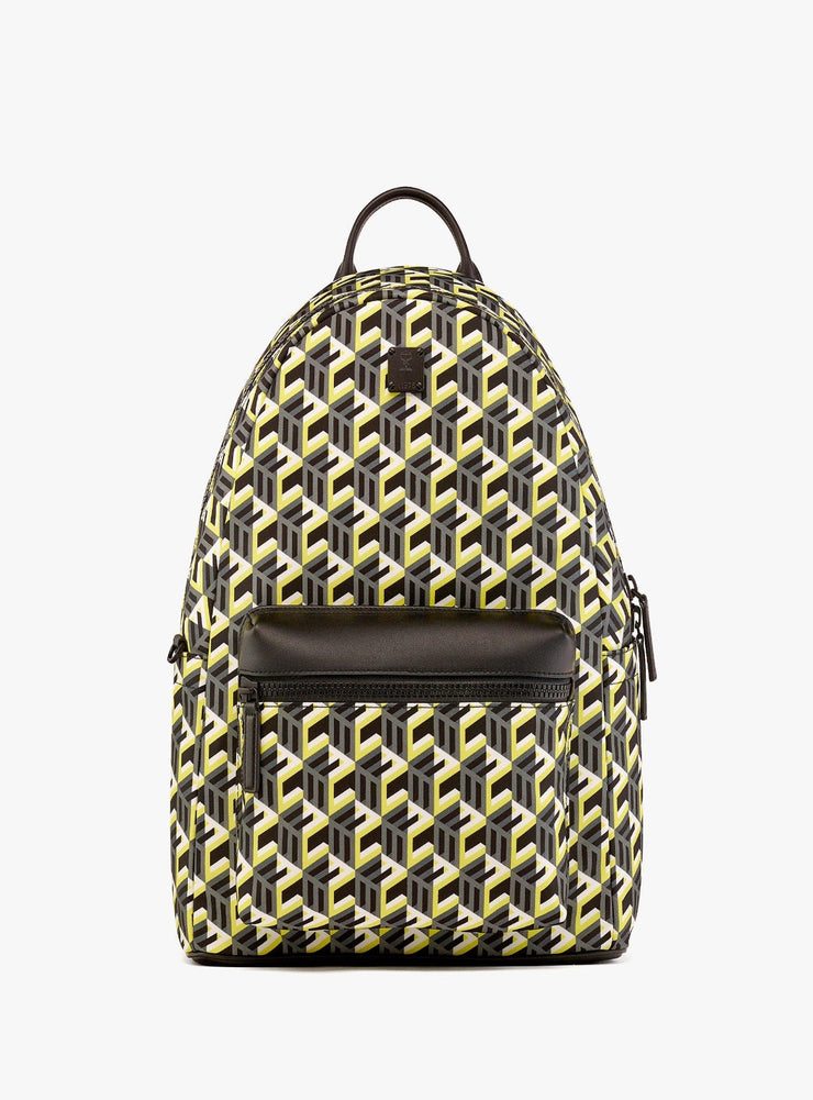 MCM Bag - Stark Backpack Cubic Monogram - Yellow Black - MMKCSCK02YW001