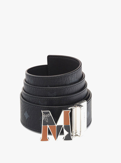 MCM Belt - Claus Weaving White Black M Reversible - Black - MXBCSVI04BK001