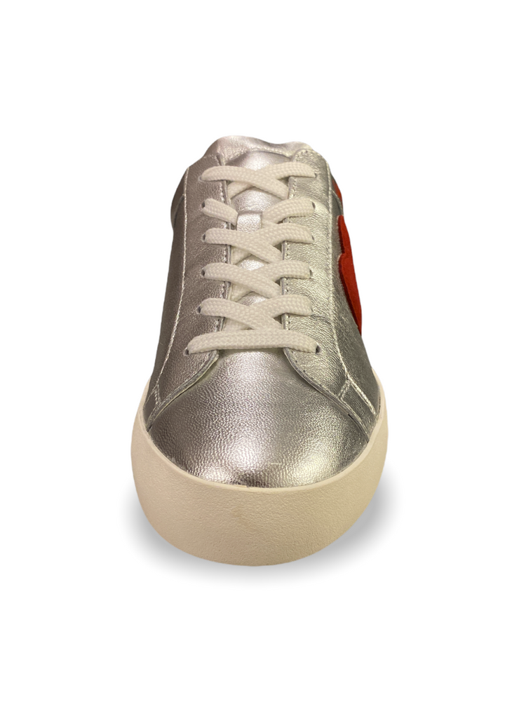 Moschino Shoes - Women's Sneakers With Heart - Silver - JA15402G1EIA4590A
