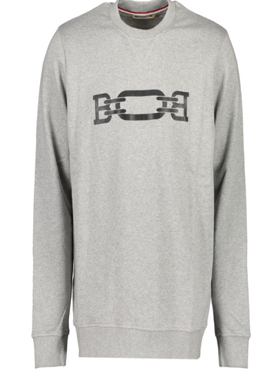 Bally Sweater - Melange Mix Cotton Leat - Grey - M5BA629F