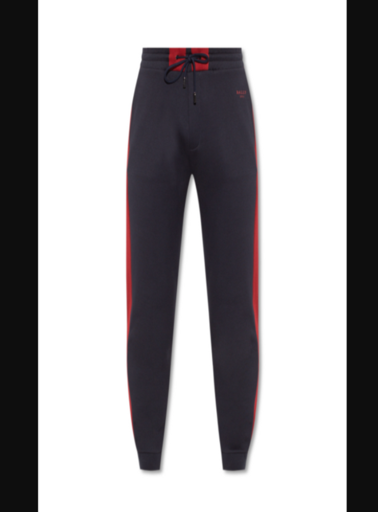Bally Sweatpants - Cotton Bottom - Navy and Bally Red - M4BA185F