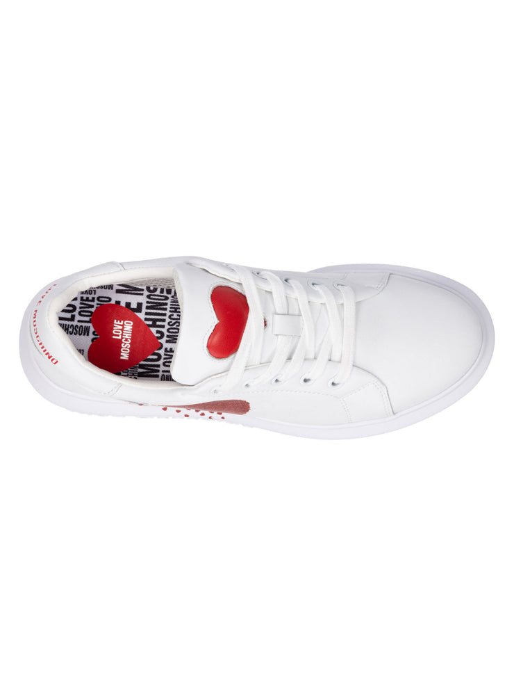 Moschino Shoes - Women's Sneakers With Heart - White - JA15154G1EIA0100