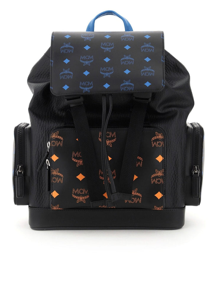 Blue and orange mcm backpack Clearance