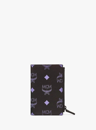 MCM Wallet - Bifold Card  Logo Leather - Black Purple - MXSBASX02U4001