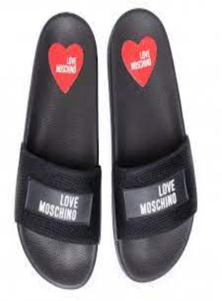 Love Moschino Slides - Women's Casual Mules - Black - JA28012G1AIQ0000
