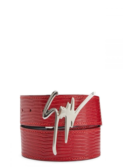 Giuseppe Zanotti Belt - Leather Logo - Cherry - EAU8027148