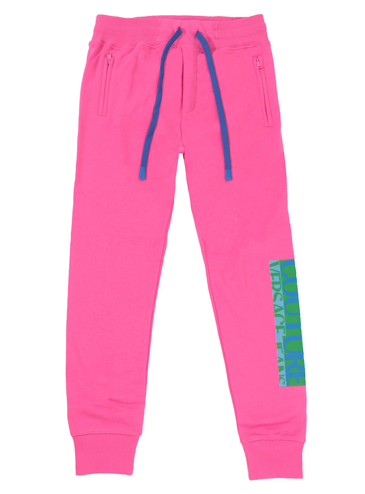 Versace Sweatpants - Cotton Fleece Brushed - Pink And Green - 71GAAT02