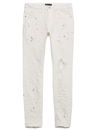 Purple Brand Jeans - Optic White Paint Blowout - P001-OWPB122