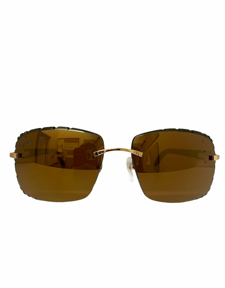 Cartier Glasses - Gold/Black/Green- CT0022RS-001