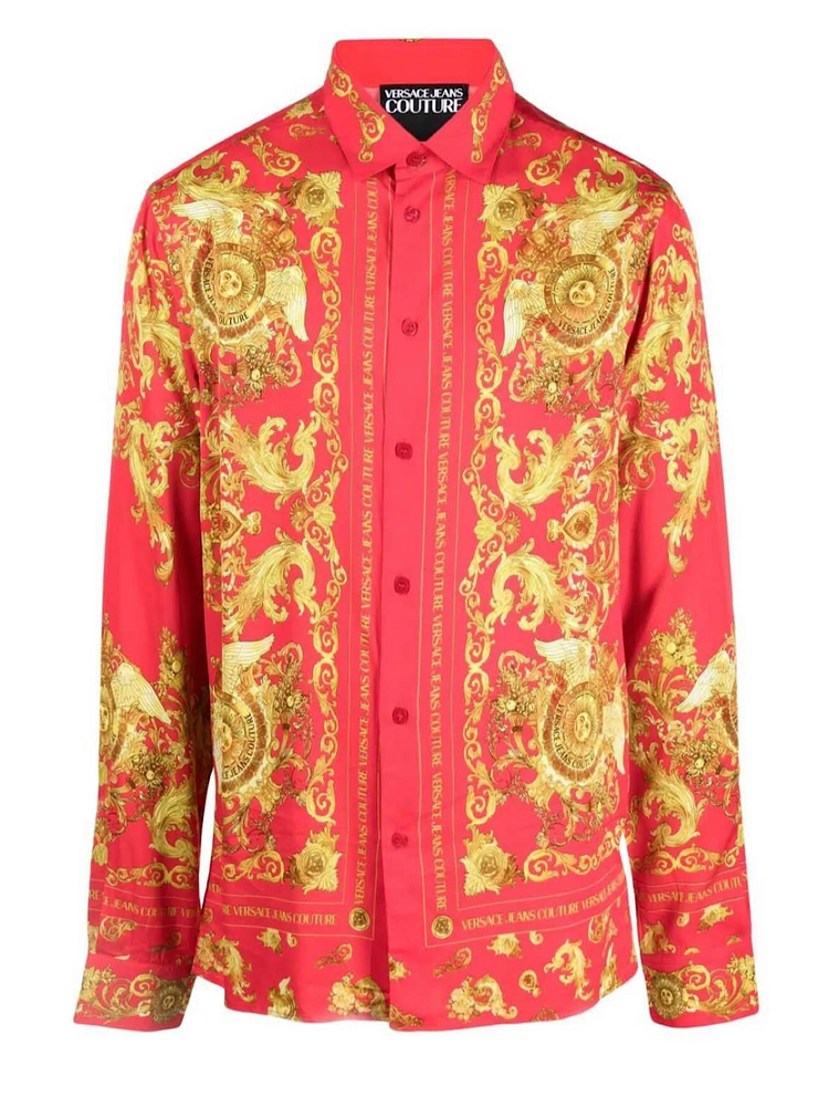 Versace Shirt - Button Up Baroque - Red - B1GWA6R3