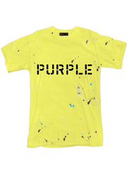Purple-Brand T-Shirt - Stencil Logo - Yellow - P104-JYSP222